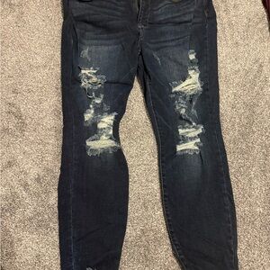 Judy Blue Dark Blue Distressed Skinny Jeans